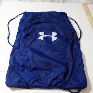2-Zipped-Pouches Drawstring Under Armour Backpack Blue